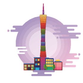 创意城市地标建筑物插画