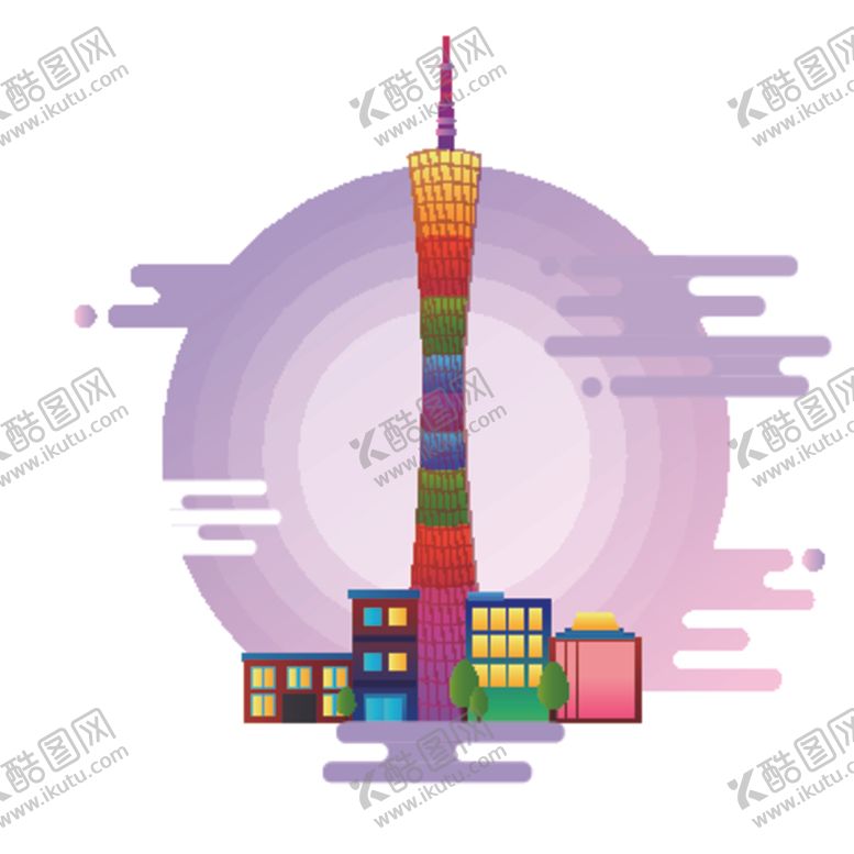 编号：77341210260846355693【酷图网】源文件下载-创意城市地标建筑物插画