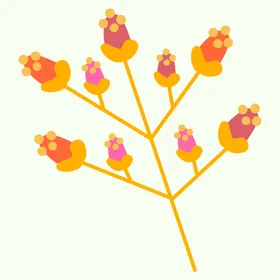 植物手绘水彩卡通花叶子
