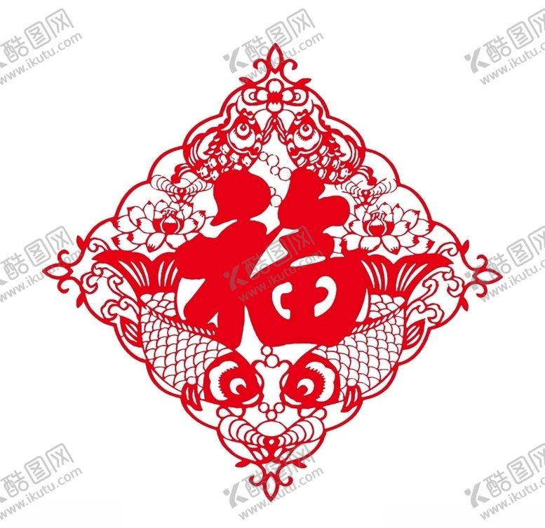 编号：13042807131855264951【酷图网】源文件下载-福字红色窗花剪纸