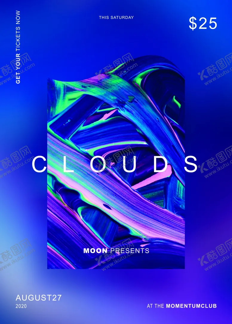 编号：36426406261622046026【酷图网】源文件下载-蓝色创意水彩油画海报