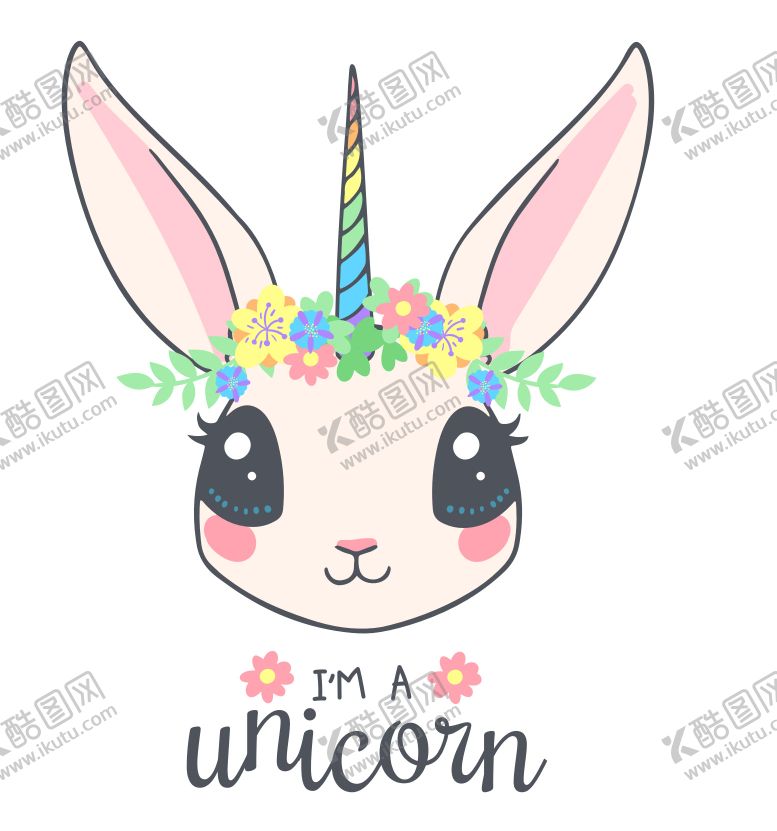 编号：70575509091157164826【酷图网】源文件下载-独角兽兔子插画