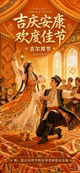 古尔邦节民族欢庆祝系列海报